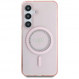 Guess Rhinestones Printed Classic Logo Samsung Galaxy S25 phone case - Pink (Pink) други,аксесоари,guess,rhinestones,printed,classic,logo,samsung,galaxy,s25,phone,case,pink,(pink)