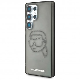 Karl lagerfeld Rhinestones Head Logo Samsung Galaxy S25 Ultra phone case - Grey (Black) други,аксесоари,karl,lagerfeld,rhinestones,head,logo,samsung,galaxy,s25,ultra,phone,case,grey,(black)