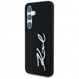 Karl lagerfeld Metal Signature Logo Samsung Galaxy S25 phone case - Black (Black) други,аксесоари,karl,lagerfeld,metal,signature,logo,samsung,galaxy,s25,phone,case,black,(black)