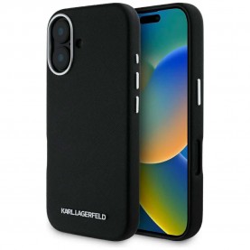 Karl lagerfeld Saffiano Metal Logo MagSafe iPhone 16 phone case - Black (Black) други,аксесоари,karl,lagerfeld,saffiano,metal,logo,magsafe,iphone,16,phone,case,black,(black)