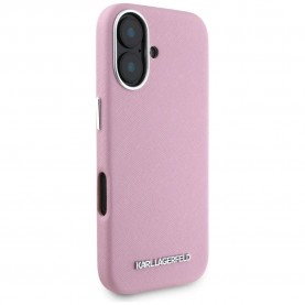 Karl lagerfeld Saffiano Metal Logo MagSafe iPhone 16 phone case - Pink (Pink) други,аксесоари,karl,lagerfeld,saffiano,metal,logo,magsafe,iphone,16,phone,case,pink,(pink)