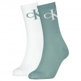 чорапи,дамски,чорапи,calvin,klein,701228811,crew,socks,2,pairs,green,white,(jade,green)