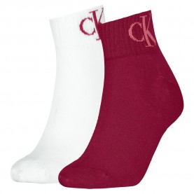 чорапи,дамски,чорапи,calvin,klein,701228813,quarter,short,socks,2,units,berry,red,(red,white)