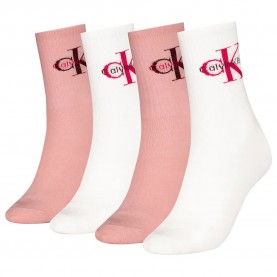 чорапи,дамски,чорапи,calvin,klein,701235384,crew,socks,4,pairs,white,pink