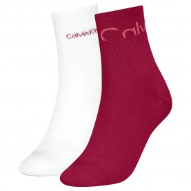 чорапи,дамски,чорапи,calvin,klein,701235518,short,socks,2,pairs,berry,red,(red,white)