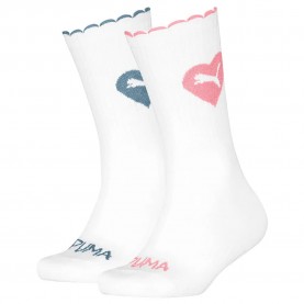 Чорапи Puma 701234714 crew socks 2 pairs - White (White / Pink / Blue) чорапи,детски,чорапи,puma,701234714,crew,socks,2,pairs,white,(white,pink,blue)