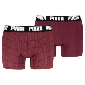 боксерки,мъжко,бельо,puma,logo,print,boxers,2,units,burgundy,black,(red)