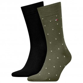чорапи,мъжки,чорапи,tommy,hilfiger,701230780,socks,2,pairs,army,green,(green,black)