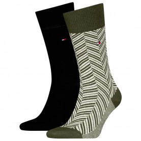 чорапи,мъжки,чорапи,tommy,hilfiger,701236309,socks,2,pairs,army,green,(green,black)