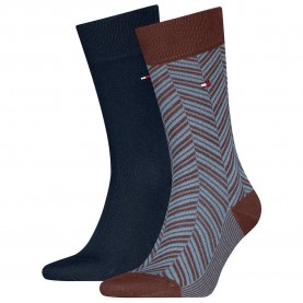 чорапи,мъжки,чорапи,tommy,hilfiger,701236309,socks,2,pairs,chocolate,brown,(blue)