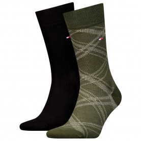 чорапи,мъжки,чорапи,tommy,hilfiger,701236310,socks,2,pairs,army,green,(green,black)
