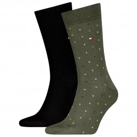 чорапи,мъжки,чорапи,tommy,hilfiger,701236311,socks,2,pairs,army,green,(green,black)