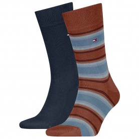 чорапи,мъжки,чорапи,tommy,hilfiger,701236312,socks,2,pairs,chocolate,brown,(blue)