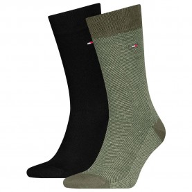 чорапи,мъжки,чорапи,tommy,hilfiger,701236313,socks,2,pairs,army,green,(green,black)