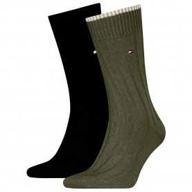 чорапи,мъжки,чорапи,tommy,hilfiger,701236317,socks,2,pairs,army,green,(green,black)