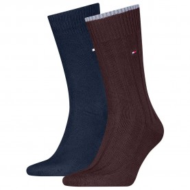 чорапи,мъжки,чорапи,tommy,hilfiger,701236317,socks,2,pairs,chocolate,brown,(brown,blue)