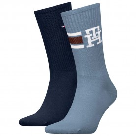чорапи,мъжки,чорапи,tommy,hilfiger,701236320,crew,socks,2,pairs,washed,blue,(blue)