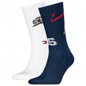 чорапи,мъжки,чорапи,tommy,hilfiger,701236470,crew,socks,2,pairs,navy,(white,blue)