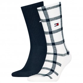 чорапи,мъжки,чорапи,tommy,hilfiger,701236476,crew,socks,2,pairs,white,(white,blue)