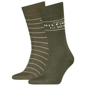 чорапи,мъжки,чорапи,tommy,hilfiger,701236634,socks,2,pairs,army,green,(green)