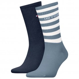 чорапи,мъжки,чорапи,tommy,hilfiger,701236735,crew,socks,2,pairs,washed,blue,(blue)