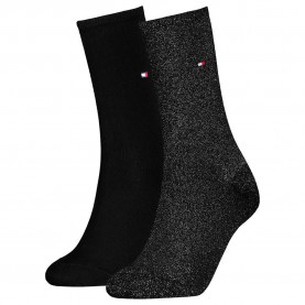 чорапи,дамски,чорапи,tommy,hilfiger,casual,socks,2,pairs,black,lurex,(black)