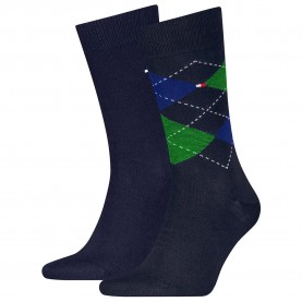 чорапи,мъжки,чорапи,tommy,hilfiger,check,classic,socks,2,pairs,cobalt,blue,(blue)