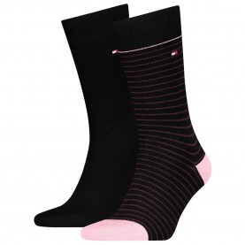 чорапи,мъжки,чорапи,tommy,hilfiger,small,stripe,classic,socks,2,pairs,burgundy,(black)