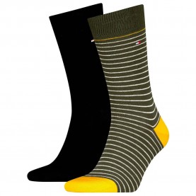чорапи,мъжки,чорапи,tommy,hilfiger,small,stripe,classic,socks,2,pairs,army,green,(green,black)