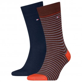 чорапи,мъжки,чорапи,tommy,hilfiger,small,stripe,classic,socks,2,pairs,chocolate,brown,(brown,blue)