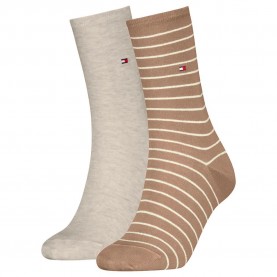 чорапи,дамски,чорапи,tommy,hilfiger,small,stripe,classic,socks,2,pairs,sand,(beige)