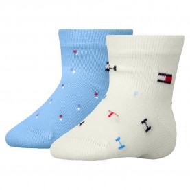 чорапи,детски,чорапи,tommy,hilfiger,701236335,short,socks,2,pairs,light,blue,(white,blue)