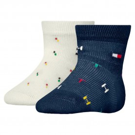 чорапи,детски,чорапи,tommy,hilfiger,701236335,short,socks,2,pairs,tommy,original,(white,blue)