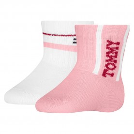 чорапи,детски,чорапи,tommy,hilfiger,701236339,crew,socks,2,pairs,pink,(white,pink)
