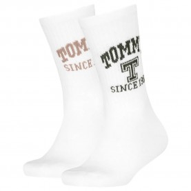 чорапи,детски,чорапи,tommy,hilfiger,701236411,crew,socks,2,pairs,army,green,(white)