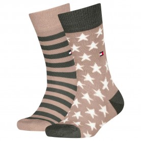 чорапи,детски,чорапи,tommy,hilfiger,stars&classic,stripes,socks,2,pairs,camel,(beige)