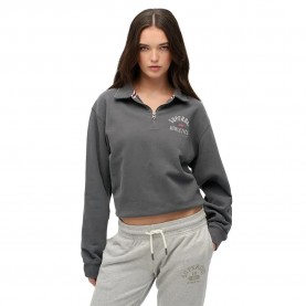 Блуза Superdry Athletic Collared half zip sweatshirt - Grey (Charcoal) блуза,дамски,блузи,superdry,athletic,collared,half,zip,sweatshirt,grey,(charcoal)