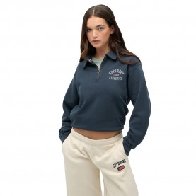 Блуза Superdry Athletic Collared half zip sweatshirt - Blue (Eclipse Navy) блуза,дамски,блузи,superdry,athletic,collared,half,zip,sweatshirt,blue,(eclipse,navy)