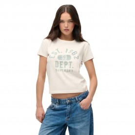 Тениска Superdry Athletic Graphic Fitted short sleeve T-shirt - Beige (Desert Bone Off White) тениска,дамски,тениски,superdry,athletic,graphic,fitted,short,sleeve,t,shirt,beige,(desert,bone,off,white)