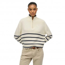 блуза,дамски,пуловери,дамски,плетени,дрехи,superdry,cotton,half,zip,sweater,off,white,richest,navy,stripe