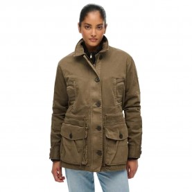 Яке Superdry Dropped Waist jacket - Brown (Deep Olive) яке,дамски,якета,и,палта,superdry,dropped,waist,jacket,brown,(deep,olive)