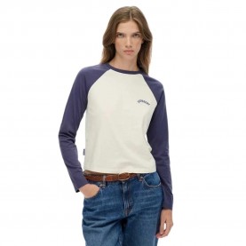 тениска,дамски,тениски,superdry,essential,logo,baseball,long,sleeve,t,shirt,mariner,navy,desert,bone,ow,(beige)