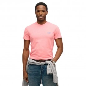 Тениска Superdry Essential Logo Embroidered short sleeve T-shirt - Pink (Candy Pink) тениска,мъжки,тениски,дамски,тениски,superdry,essential,logo,embroidered,short,sleeve,t,shirt,pink,(candy,pink)