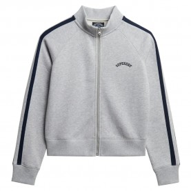 Блуза Superdry Essential Logo Track full zip sweatshirt - Grey (Glacier Grey Marl) блуза,дамски,блузи,superdry,essential,logo,track,full,zip,sweatshirt,grey,(glacier,grey,marl)