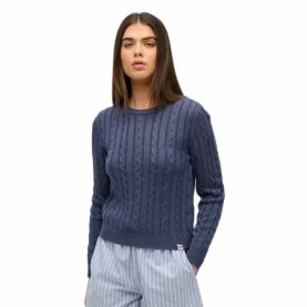 блуза,дамски,пуловери,дамски,плетени,дрехи,superdry,essentials,slim,cable,sweater,mariner,navy,(blue)