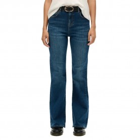 Дънки Superdry High Rise Flare jeans - Blue (Deep Indigo Denim) дънки,дамски,панталони,superdry,high,rise,flare,jeans,blue,(deep,indigo,denim)