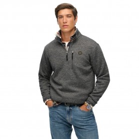 Поларена блуза Superdry Storm Fleece half zip sweatshirt - Grey (Storm Charcoal Grey Slub) поларена,блуза,мъжки,пуловери,superdry,storm,fleece,half,zip,sweatshirt,grey,(storm,charcoal,grey,slub)