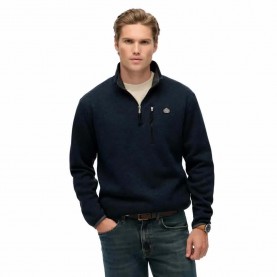 Поларена блуза Superdry Storm Fleece half zip sweatshirt - Blue (Storm Navy Grit) поларена,блуза,мъжки,пуловери,superdry,storm,fleece,half,zip,sweatshirt,blue,(storm,navy,grit)