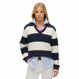 блуза,дамски,пуловери,дамски,плетени,дрехи,superdry,stripe,oversized,cable,sweater,richest,navy,stripe