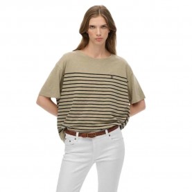 тениска,дамски,тениски,superdry,studios,dropped,shoulder,short,sleeve,t,shirt,black,beige,stripe,(beige)